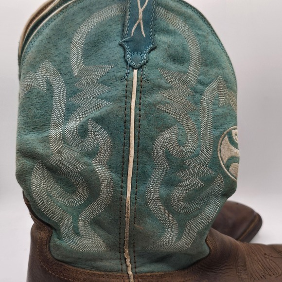 Twisted X Boots Mens Size 11D Brown Turquoise Square Toe Western Cowboy - Picture 5 of 16